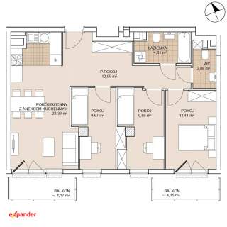 Nowe 4-pokojowe mieszkanie 74,01 m2 Stare Miasto