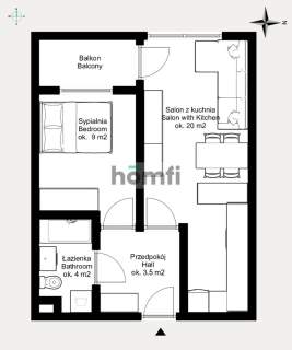 2-Pok. mieszkanie 37,55m2 Piltza Ruczaj
