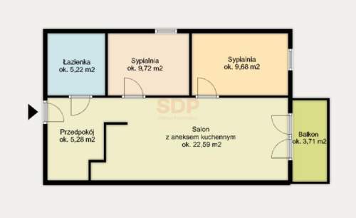 3 pokoje 52,49 m2 Wojszyce Miejsce na dobry dzień