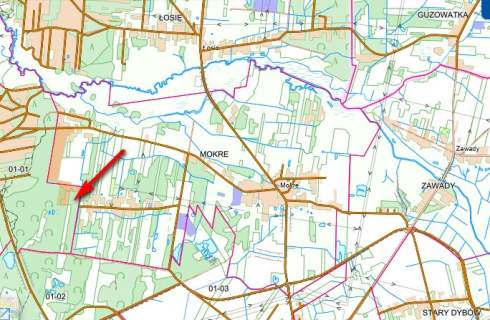 Działki na sprzedaż - Łosie/Mokre, 4x1500 m2, 150zł/m2