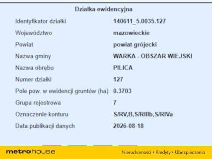 Malownicza działka 3703 m nad rzeką Pilicą