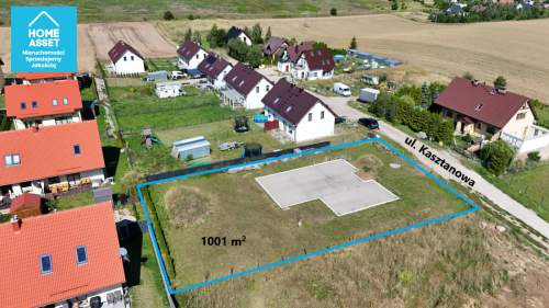Działka 1001 m z rozpoczętą budową domu 155 m2