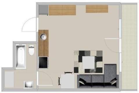 Jasna kawalerka 25 m2, balkon - Curie-Skłodowskiej