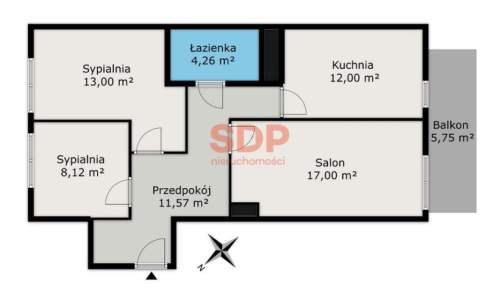 3 pokoje duży balkon do własnej aranżacji