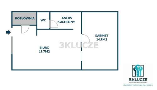 Lokal biurowy 42 m2 na parterze, miejsca postojowe