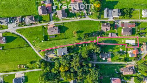 Działka budowlana z fundamentem Łękawica