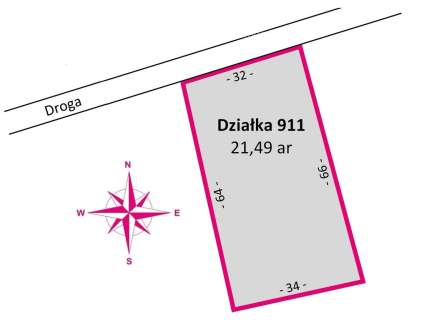 Działka 21,49 ar bezterminowe WZ blisko szkoła