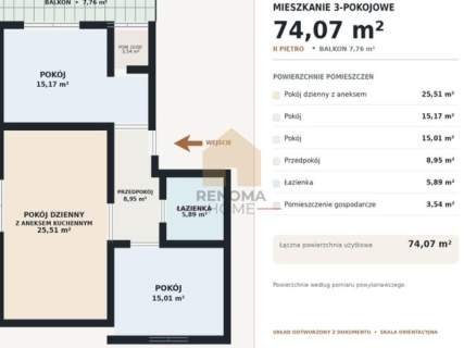 3 pokoje / Sołtysowice / parking / balkon