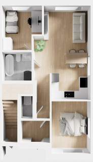 Apartament 88,41 m2 dwupoziomowy.