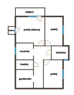 3-pokojowe słoneczne mieszkanie z 2 balkonami