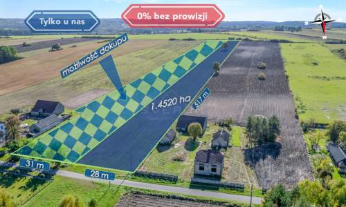 Duża działka budowlana Pabianice gm. Janów