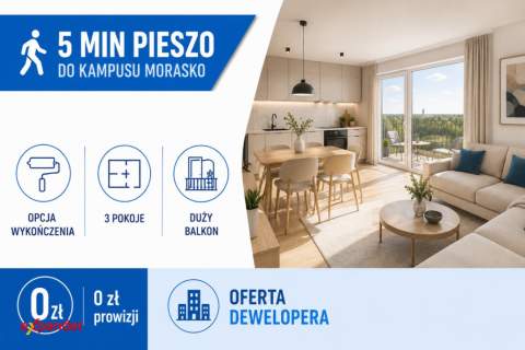 41 m i aż 3 pokoje UAM Morasko