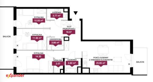 Dwustronny apartamanent blisko centrum..2 łazienki,garderoba
