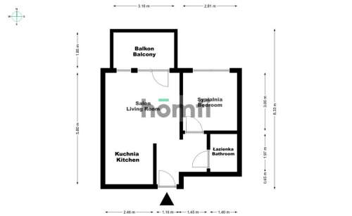 2 Pokoje na Prywatnym Osiedlu Jeziorko 49 m2