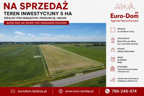 Pod magazyny 5ha Błonie k/Warszawy