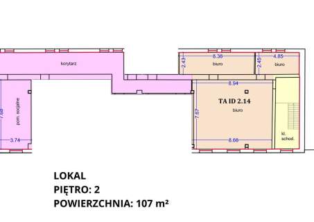 Przestronne biuro   107 m - 3 pomieszczenia