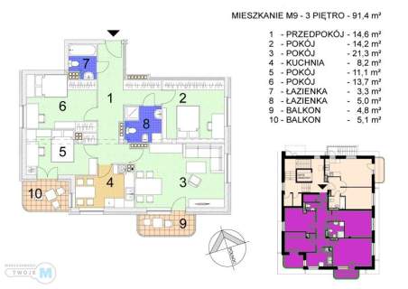 Niepowtarzalny 4 pokojowy apartament z widokiem 