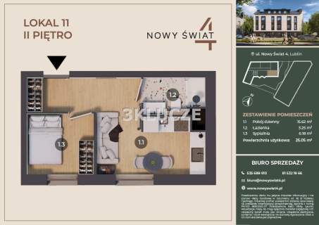 Dwupokojowy apartament nr 11   Nowy Świat 4