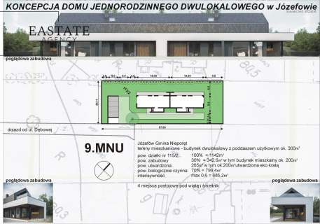 Działka 1142m z projektem/Media/Las/5min Legionowo
