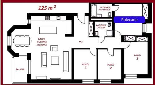 125 m 5 pokoi 2 łazienki duży balkon