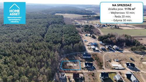 Warszkowo Działka przy lesie 1176 m