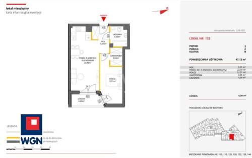Mieszkanie na sprzedaż, 47,12 m2, Warszawa