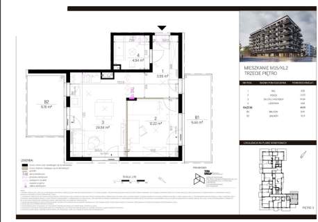 NOWE Mieszkanie 2 pokoje 46,09 m2