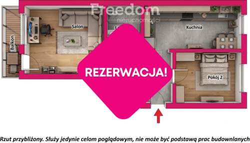 Na sprzedaż mieszkanie 2-pokojowe z balkonem