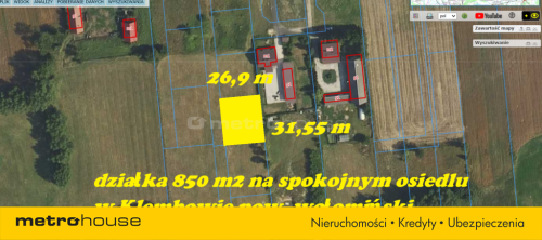 Działka bud. 850m2 z WZ. Klembów blisko media, PKP