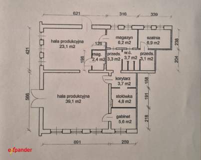 Funkcjonalny budynek usługowo-produkcyjny 104 m .