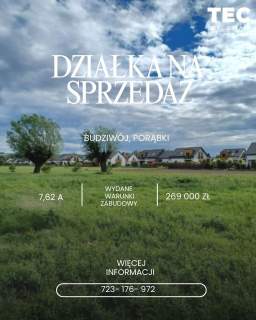 Działka budowlana z Warunkami Zabudowy Budziwój