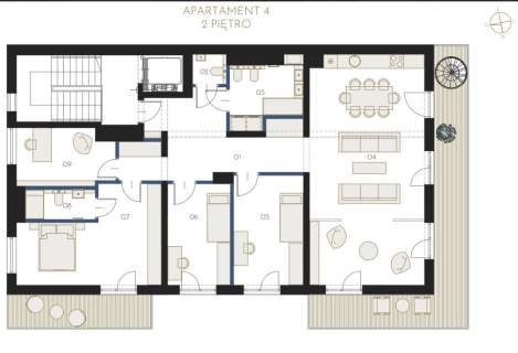 PIĘCIOPOKOJOWY APARTAMENT W KAMERALNEJ INWESTYCJI