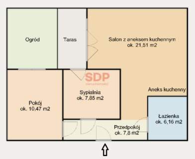 3 pokoje z tarasem na Krzykach