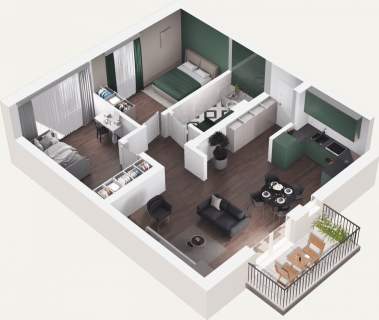 Makowskie Zacisze - apartament 5A, pow. 60,5 m2