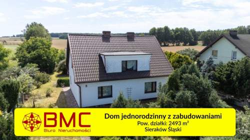 Sieraków Śl. dom z duża działką ok. 2500m2