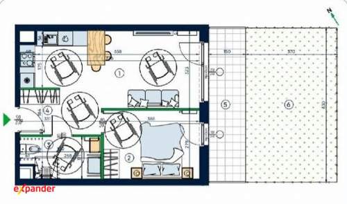 2 pokoje 42 m2 na parterze ogródek