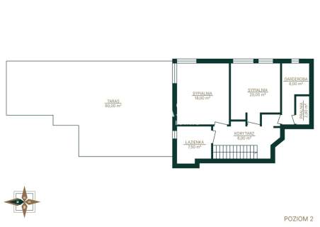 Dwupoziomowy apartament Duże tarasy
