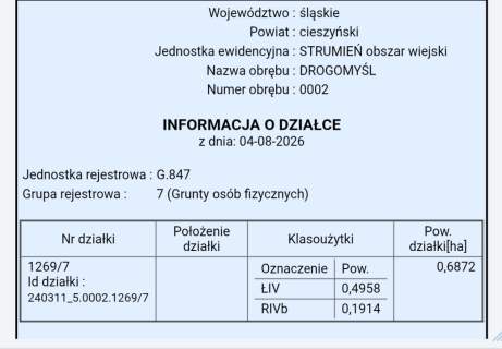Drogomyśl Dwie wyjątkowe nieruchomości 0,5 ha oraz 0,73 ha