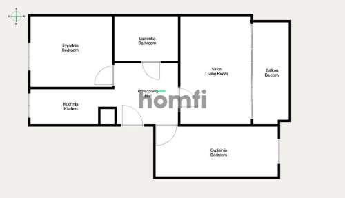 3 pokoje osobna kuchnia duży balkon