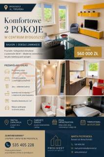 2POKOJE/ TORUŃSKA/ TEREN ZAMKNIETY/BALKON