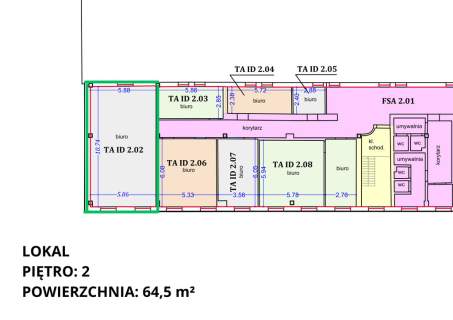 Przestronne biuro do wynajęcia   64,5 m , Teofilów