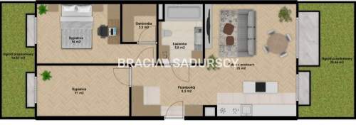 Apartament Premium 67m Wola Justowska, 2 x Ogródki