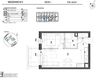 Nowe 2 pokoje 36,20 m2 Al. Solidarności