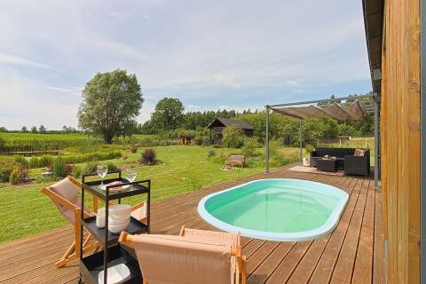 Dwa domki nad jeziorem, sauna, bania, basen, staw