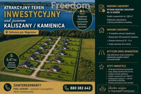 Działka nad jeziorem Kaliszańskim z WZ na 16 domów