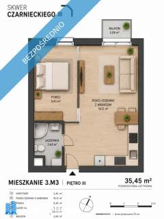 Smart 2 pokoje duży balkon Centrum gotowe pod najem