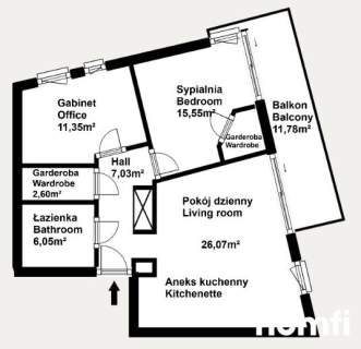 3 pokoje balkon 12 m 2 garderoby
