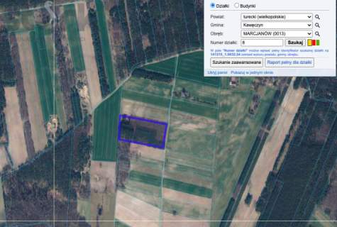 Na sprzedaż las 2,14 ha - Marcjanów, gm. Kawęczyn, powiat turecki