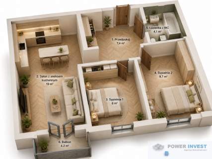 Balkon Salon od południa 0 prowizji