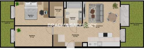 Apartament Premium 67m Wola Justowska, 2 x Ogródki